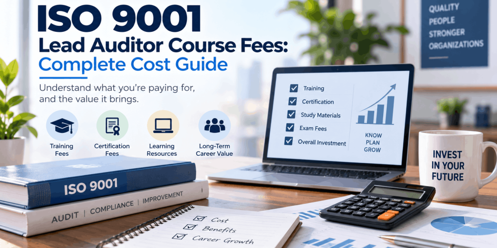 ISO 9001 Lead Auditor Course fees and cost factors including training, certification, study materials and overall course investment.