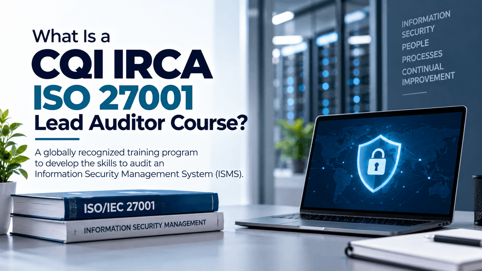 CQI IRCA ISO 27001 Lead Auditor Course representing information security management, ISMS auditing and cybersecurity skills.